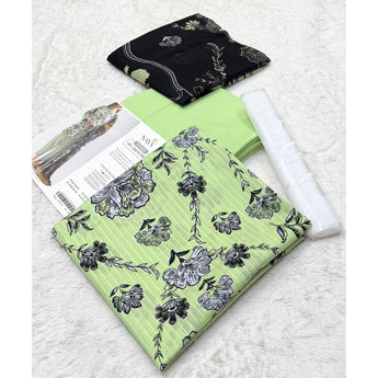 SAYA Original 3PC Lawn Suit – Printed Lawn Shirt, Printed Lawn Dupatta & Dyed Cambric Trouser