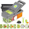 16-in-1 Vegetable Chopper, Slicer & Dicer with Colander Basket – Heavy-Duty Kitchen Food Cutter for Onion, Potato, Carrot & More