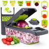 16-in-1 Vegetable Chopper, Slicer & Dicer with Colander Basket – Heavy-Duty Kitchen Food Cutter for Onion, Potato, Carrot & More