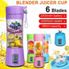 Portable USB Rechargeable Smoothie Blender – 400ml Mini Juicer for Travel, Office & Home